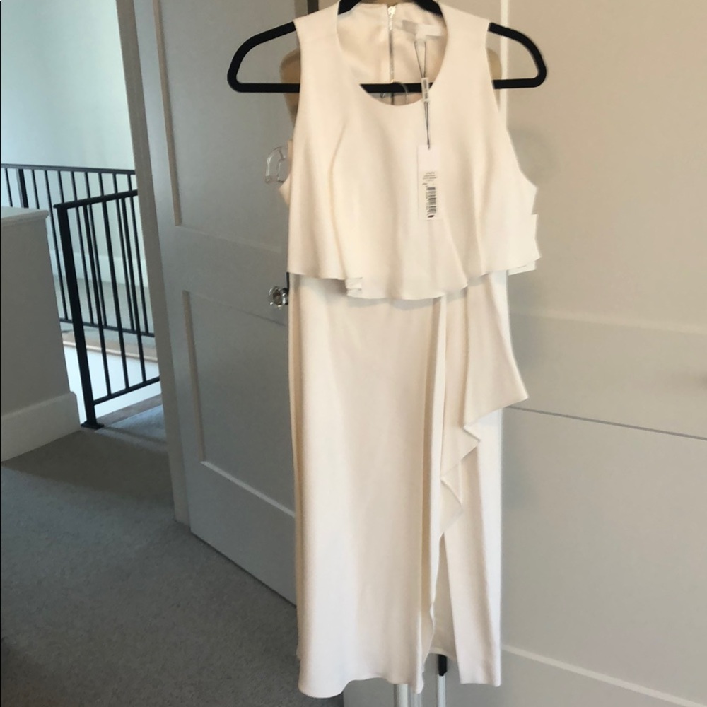 Cushnie et Ochs Stretch Cady Ruffle Crop Top and High Waisted Skirt